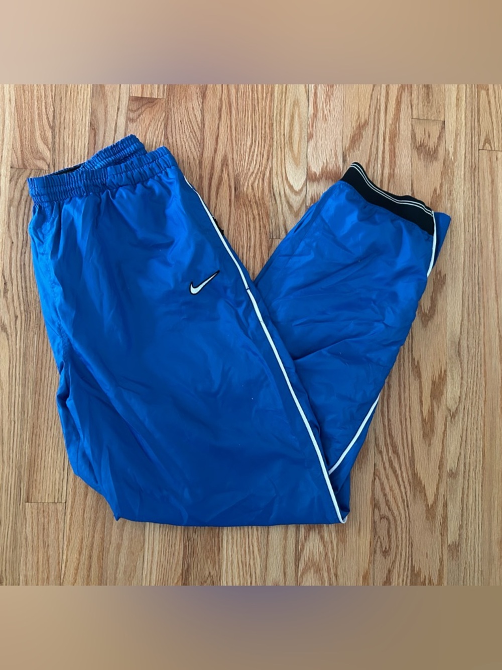 Nike Royal Blue Athletic Track Pants with White Trim